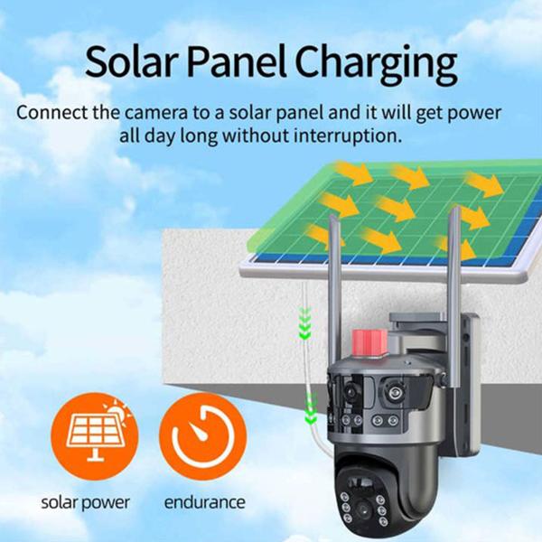 4G Dual Kamera mit Solarmodul, mit Full-HD-Videoauflösung, Zwei-Wege-Kommunikation - Smarte Sicherheit ohne Stromanschluss