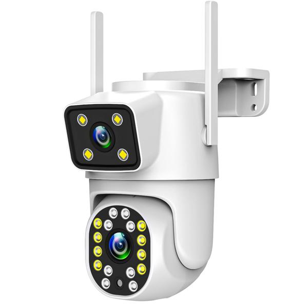 Dual Kamera Outdoor mit smarter Infrarot-Nachtsicht, Schutzklasse IP65 - Überwachung und Kontrolle bei Tag und Nacht