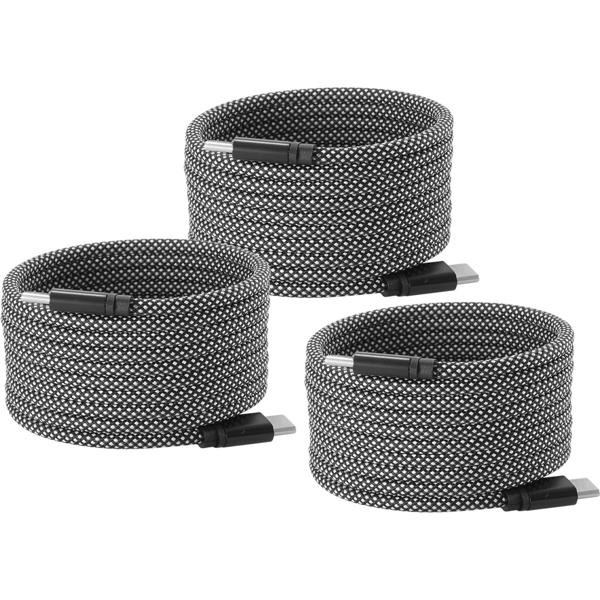 3er-Set USB-C Ladekabel 100W, 2m: Magnetische Aufrollfunktion, schnell & knotenfrei – zuverlässig für Samsung, Xiaomi, iPad, iPhone, Notebooks uvm.