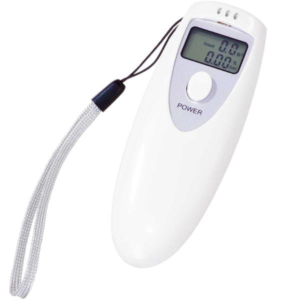 2er-Set Alkoholmessgerät Digital - Misst Alkoholgehalt in g/l & %BAC mit LCD-Display & Alarm - Kompakt, tragbar, inkl. Handschlaufe, 9.5x3.5x1.8cm