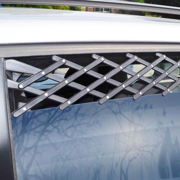 2er-Set Frischluftgitter für Autofenster, schwarz: Optimale Luftzirkulation: - für frische Luft bei verschlossenem PKW