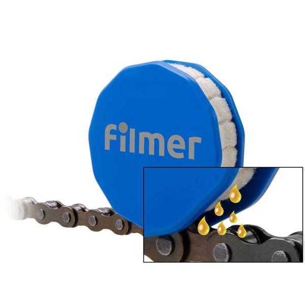 Velo Kettenöler Rolle - Mühelose & präzise Kettenschmierung für alle Fahrradtypen - Geringer Ölverbrauch - Inkl. Transportdose 60x16mm PVC/Wolle 21g