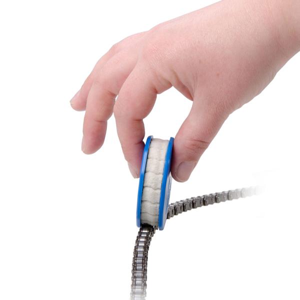 Velo Kettenöler Rolle - Mühelose & präzise Kettenschmierung für alle Fahrradtypen - Geringer Ölverbrauch - Inkl. Transportdose 60x16mm PVC/Wolle 21g