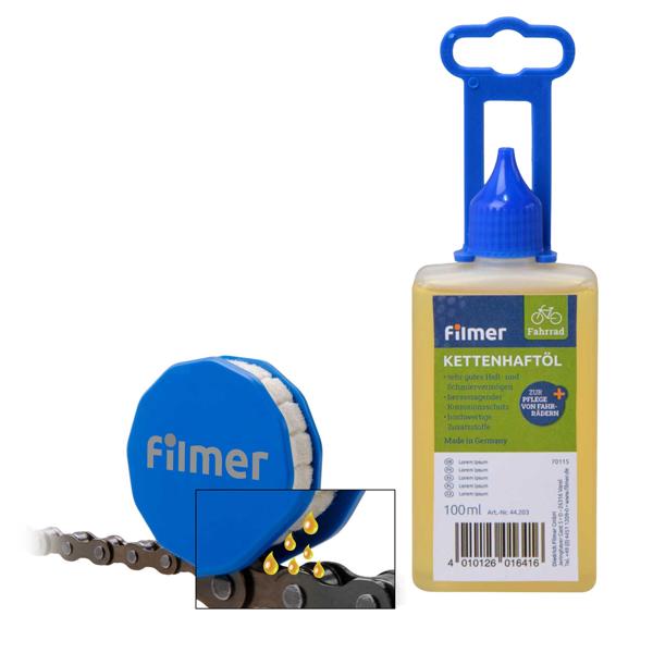 Praktische Velo Kettenöler Rolle mit Kettenöl, 100 ml, einfache & saubere Schmierung der Fahrradkette