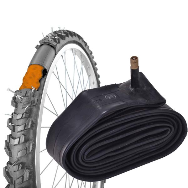 2er-Set Selbstreparierender Fahrradschlauch 26 Zoll - Butyl-Material - extrem reissfest - Universelles Autoventil - 26x1.75/2.125 - Pannenschutz - für Radtouren