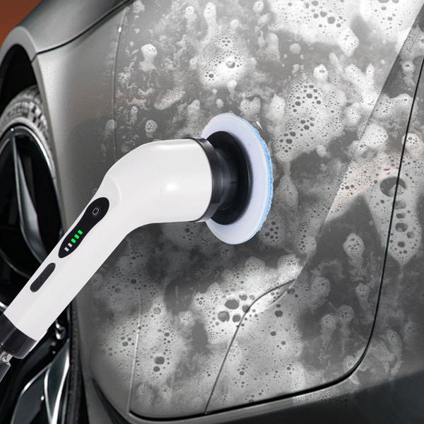 Effektive Elektrische Reinigungsbürste mit 9 Bürstenköpfen, Teleskopgriff, Akku, 7,2 Watt - Kabellos & kraftvoll – Für Bad, Küche & Aussenbereich - mühelose Sauberkeit