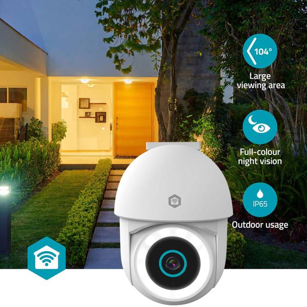 PTZ-Überwachungskamera für den Aussenbereich, 3MP Full HD, IP65, 355°PAN & 105°TILT, Aussenkamera mit Bewegungssensor, Nachtsicht, Sirene