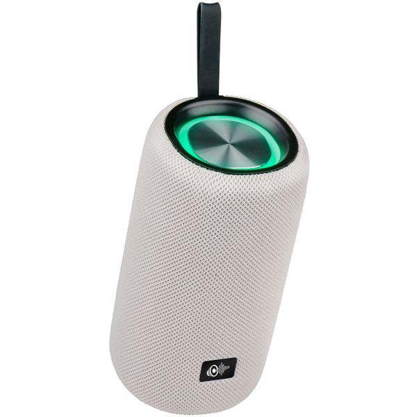 Tragbarerer 16W Bluetooth-Speaker mit LED-Lichteffekt: Weisser Lautsprecher mit kraftvollem Sound & stimmungsvoller Beleuchtung