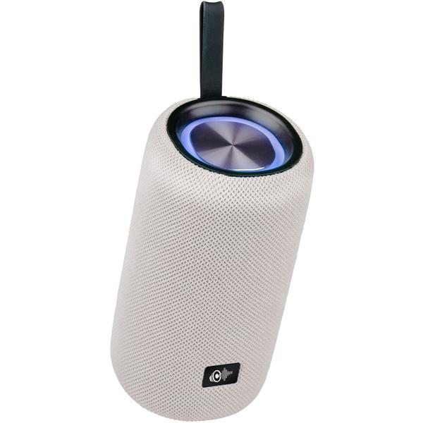 Tragbarerer 16W Bluetooth-Speaker mit LED-Lichteffekt: Weisser Lautsprecher mit kraftvollem Sound & stimmungsvoller Beleuchtung