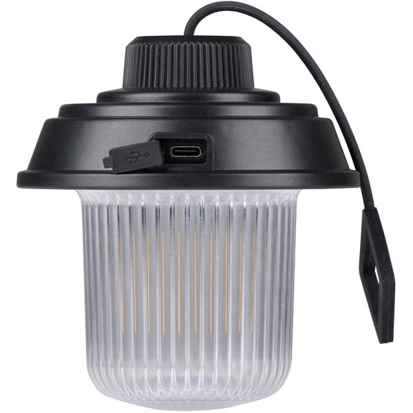 LED Campinglampe mit 3 Modi, schwarz: 180lm, Akku, praktischer Aufhänger – helle, mobile Beleuchtung für Outdoor-Abenteuer