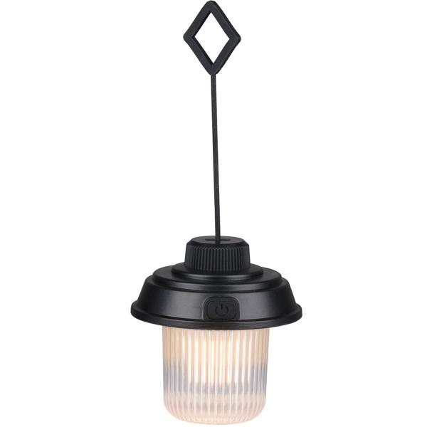 LED Campinglampe mit 3 Modi, schwarz: 180lm, Akku, praktischer Aufhänger – helle, mobile Beleuchtung für Outdoor-Abenteuer