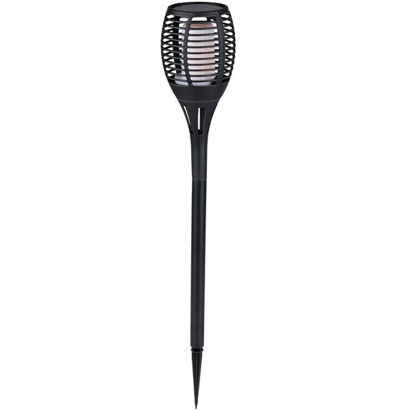 4er-Set Solargartenfackel mit Erdspiess, je 9 x 59 cm, flackernder Flammeneffekt für Garten & Terrasse, für stimmungsvolle Abende