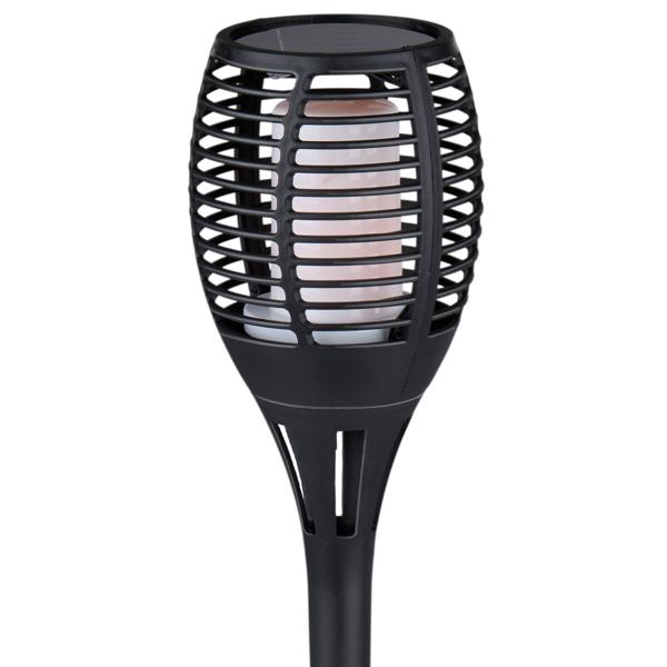 4er-Set Solargartenfackel mit Erdspiess, je 9 x 59 cm, flackernder Flammeneffekt für Garten & Terrasse, für stimmungsvolle Abende