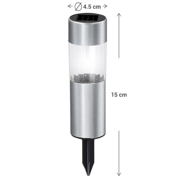 Elegante Solar-Wegeleuchte mit Erdspiess, 12er-Set, Ø 4,5 x H 15 cm, Gartenlampen für Terrasse, Rasen, Garten, Einfahrten