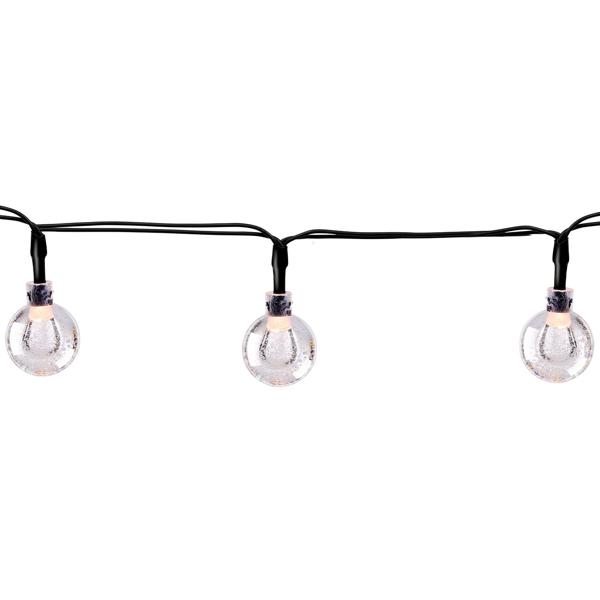 2er-Set Solar-LED-Lichterkette mit 50 warmweissen LED Glühbirnen, 6,9 m, wetterfest, 8-Leuchtmodi, für Garten, Balkon & Terrasse