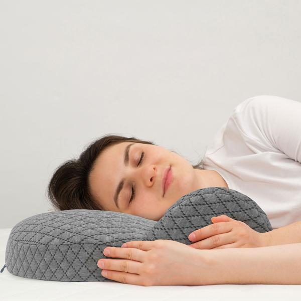 Nackenstütz-Kissen aus Memory-Schaum, mit abnehmbarem Bezug, OEKO-TEX Standard 100, für Allergiker geeignet, Atmungsaktiv