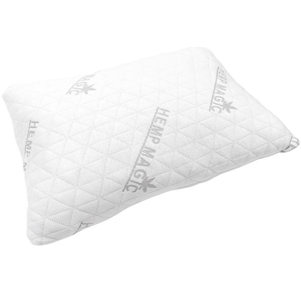 Kopfkissen mit Hanfbezug aus Memory-Schaum, mit abnehmbarem Bezug, OEKO-TEX Standard 100, für Allergiker geeignet, Atmungsaktiv