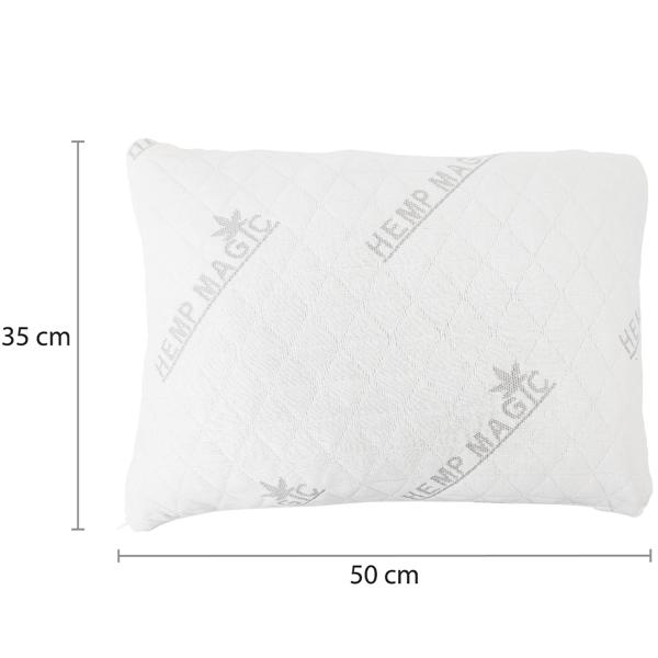 Kopfkissen mit Hanfbezug aus Memory-Schaum, mit abnehmbarem Bezug, OEKO-TEX Standard 100, für Allergiker geeignet, Atmungsaktiv