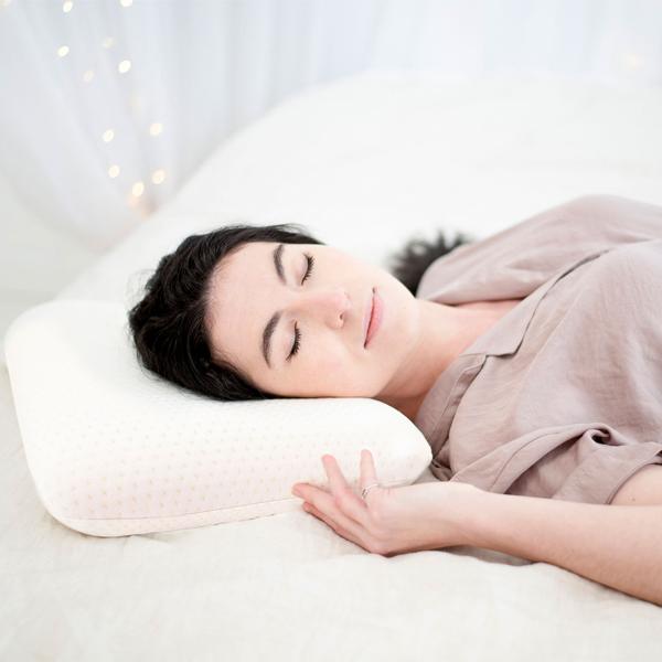 Kopfkissen aus hochwertigem Memory-Schaum, Grösse M, mit abnehmbarem Bezug, Atmungsaktiv, Ergonomisch geformt