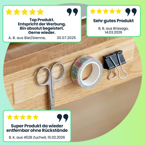 Doppelseitiges Nano-Klebeband Transparent (5m x 30mm): Starke 110g/cm² Haltekraft, Wiederverwendbar, spurlos ablösbar