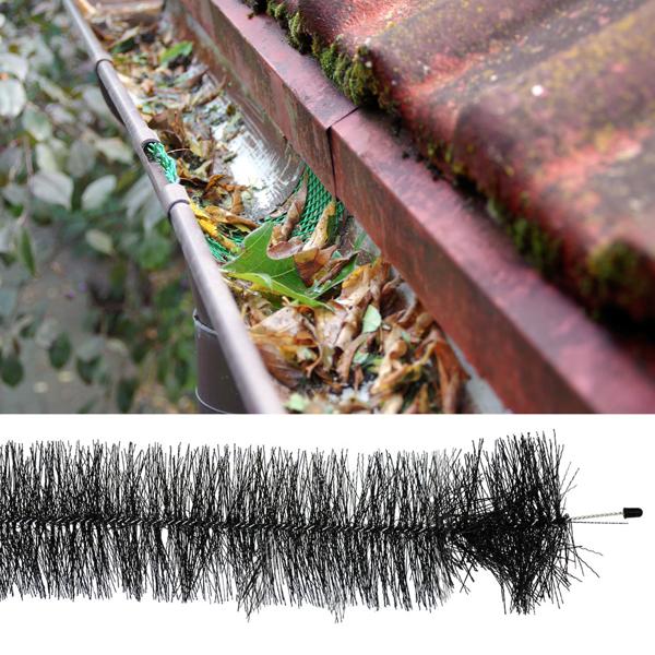 Witterungsbeständige Dachrinnenbürste, 4 m, Ø 12 cm: Effektiver Laubschutz & Schutz vor Verstopfung, langlebig, für Haus & Garten