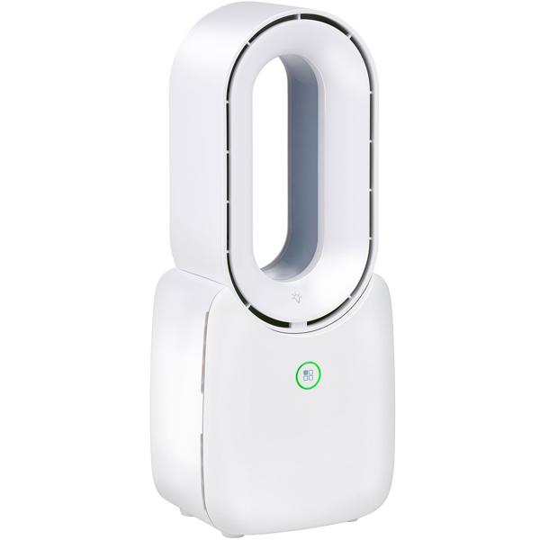 Mobiler Rotorloser Tischventilator (Weiss) mit LED Licht & Akku: Sicher, leise & kabellos für angenehme Kühlung