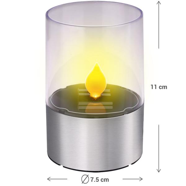 2er-Set Stimmungsvolle Solar Kerzenleuchte Ø 7,5cm: Flackernder LED-Kerzenschein für Garten, Balkon & Terrasse