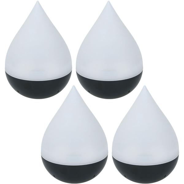 4er-Set Tropfen LED Solarleuchte - Warmes Licht für Terrasse, Balkon & Garten - Ø 14.5x20 cm - Kabellos, solarbetrieben, 6-8h Leuchtdauer