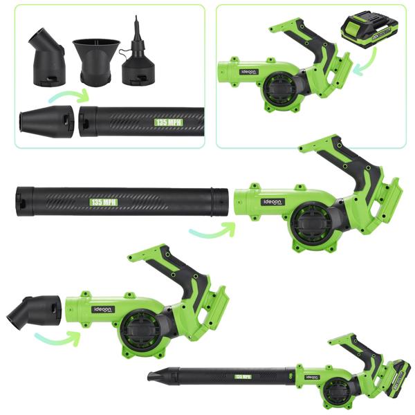 20V Akku-Laubbläser: Das Handheld 4 in 1 Kraftpaket für mühelose Gartenarbeit und schnelle Reinigung - Perfekt für Haus, Garten und Terrasse