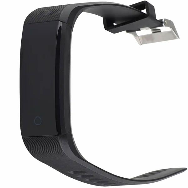 Elegante, schmale Fitnessuhr, Farbdisplay (schwarz) – Herzfrequenz, Schlaf, Schritte & Bluetooth – Fitness Tracker Armband für präzise Aktivitätsdaten