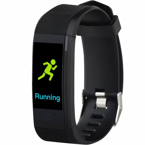 Elegante, schmale Fitnessuhr, Farbdisplay (schwarz) – Herzfrequenz, Schlaf, Schritte & Bluetooth – Fitness Tracker Armband für präzise Aktivitätsdaten