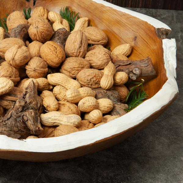 Extravagante runde Schalen aus Teakholz 3er-Set, verschiedene Grössen