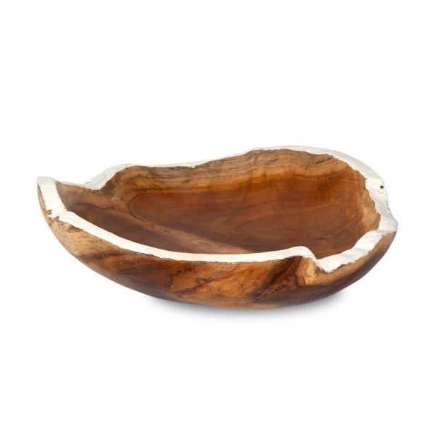 Extravagante runde Schalen aus Teakholz 3er-Set, verschiedene Grössen