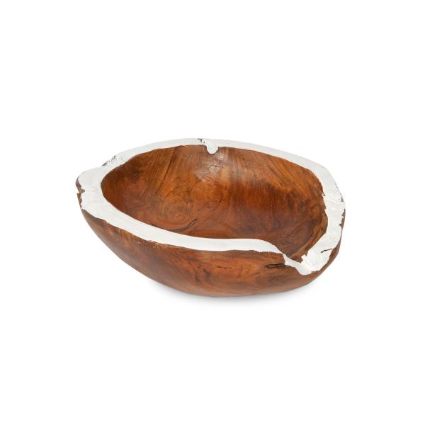 Extravagante runde Schalen aus Teakholz 3er-Set, verschiedene Grössen