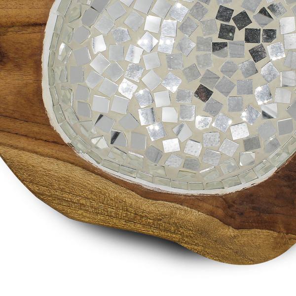 Teakholz Schale mit Spiegel-Finish – Handgefertigt, modern & langlebig – Für Dekoration, Knabbereien & Geschenke – 30x30x15cm – Unikat