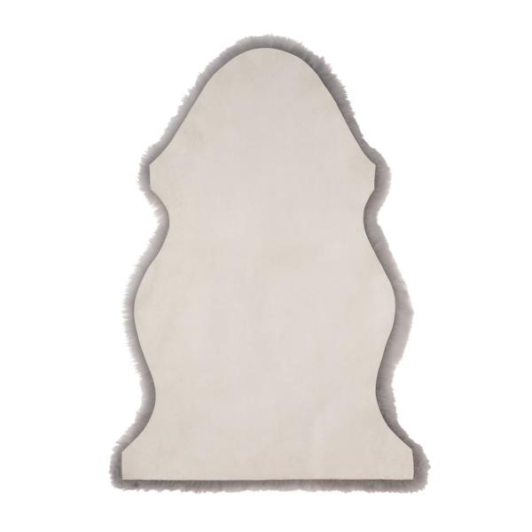 Echte Schaffelle 2er-Set - Flauschig & Weich Grau Elfenbein - 90x60cm - Teppich, Bettvorleger, Sitzauflage - Natur & Gemütlich - 100% Schaffell & Leder