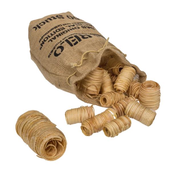 3er-Set Kamin- & Grillanzünder aus Naturholz - Wachsgetränkt, langes Brennen & hohe Hitze - 3x 50 Stück im Jutebeutel - Made in Germany, FSC 100%