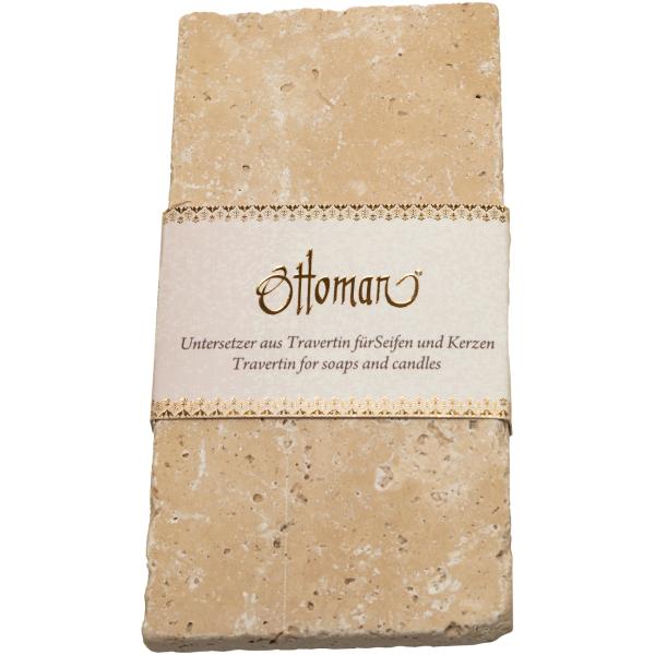 3er-Set Seifenablage aus Travertin - Handgefertigt, stilvoll, unbedenklich für Bad & WC - Rechteckig, light-hellbeige, 14,5x7cm - Optimal für feste Seifen