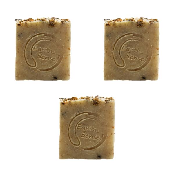 3er-Set Handgemachte Bio Seife mit Jasmin- & Kamillenblüten - Palmölfrei Vegan & Nachhaltig - Für Gesicht, Körper & Hände - 100g Stück