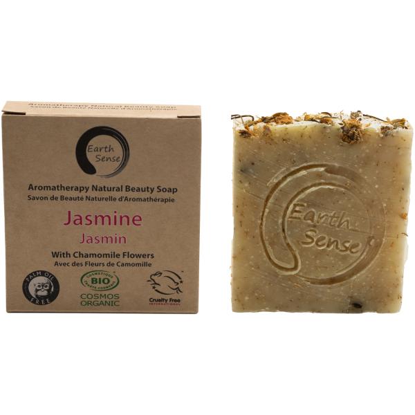 3er-Set Handgemachte Bio Seife mit Jasmin- & Kamillenblüten - Palmölfrei Vegan & Nachhaltig - Für Gesicht, Körper & Hände - 100g Stück
