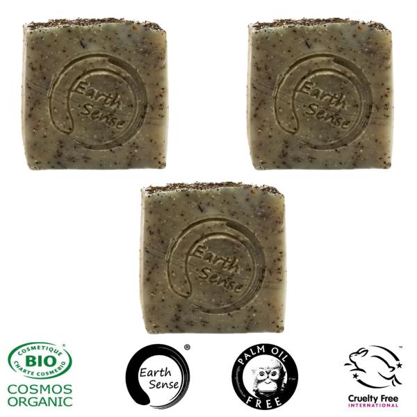 3er-Set Bio Seife mit Lavendel & Minze - Palmölfrei handgemacht vegan - 72% kaltgepresste Bio-Öle Kokosöl Olivenöl - 100g Stück