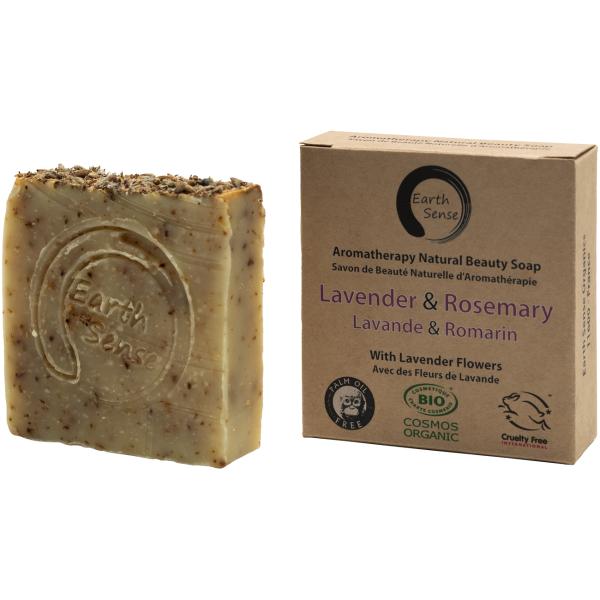 3er-Set Bio Seife mit Lavendel & Rosmarin - Handgemacht, palmölfrei, vegan, 100g - Mit 72% kaltgepressten Bio-Ölen - Pflegend & nachhaltig