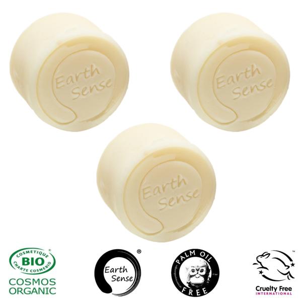 3er-Set festes Bio Shampoo mit Zitrone & Limette - Palmölfrei, handgefertigt mit 77% kaltgepressten Ölen & Argan-Öl - 60g pro Stück - Vegan