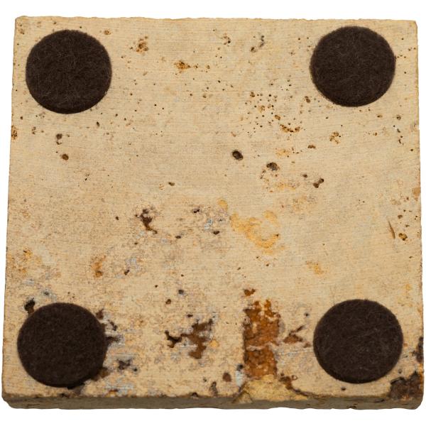 3er-Set Seifenablage aus Travertin - gold-gelb, quadratisch, 10x10cm - Handgefertigt, Naturstein, für Bad & WC, hygienisch, langlebig - ideal als Untersetzer