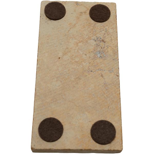 3er-Set Seifenablage aus Travertin rechteckig - gold-gelb Naturstein handgefertigt - für feste Seifen Shampoos - 14,5 x 7 cm hygienisch schick