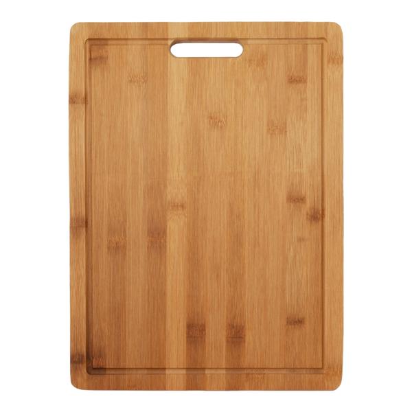 Bambus-Schneidebrett 40x30x1.8cm-Hygienisch-Antibakteriell-Messerschonend-Mit Saftrille & Griff-Nachhaltiges Küchenbrett für Obst & Gemüse-Servierplatte