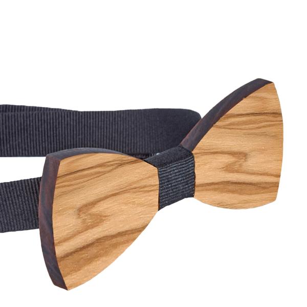 Olivenholz-Fliege - Handgefertigt, verstellbar, lasergraviertes Muster - Unikat, ideal für Hochzeiten & Anlässe, hellbraun, 100% unbehandelt