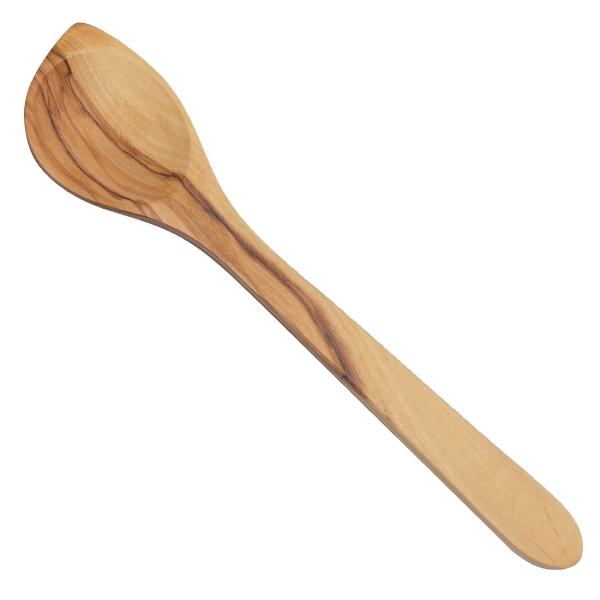 Rührkelle Olivenholz mit Spitze - Handgefertigt, Küchenhelfer zum Rühren & Abschmecken - 30cm, langlebig, MOCA-zertifiziert, Made in Italy