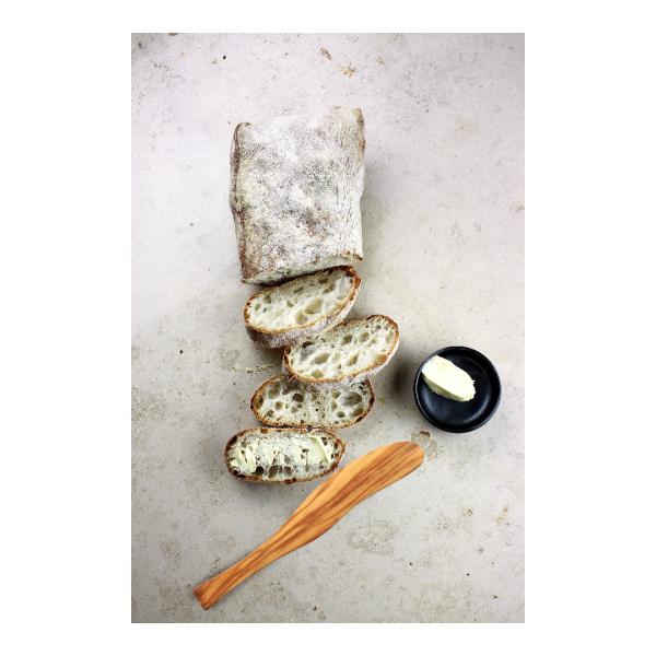 Buttermesser Olivenholz 6er-Set - Streichmesser 17cm für Frühstück & Brotzeit - Handgefertigt, Naturholz, robust, schnittfest, Unikat