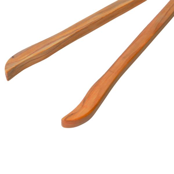 Holzzange Olivenholz mit Feder - vielseitige Salat-, Grill- & Küchenzange 25cm - handgefertigt, 100% unbehandeltes Naturholz aus Italien, geölt